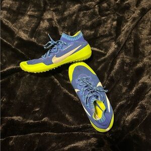 Nike Kids Blue and Neon Green Sneakers